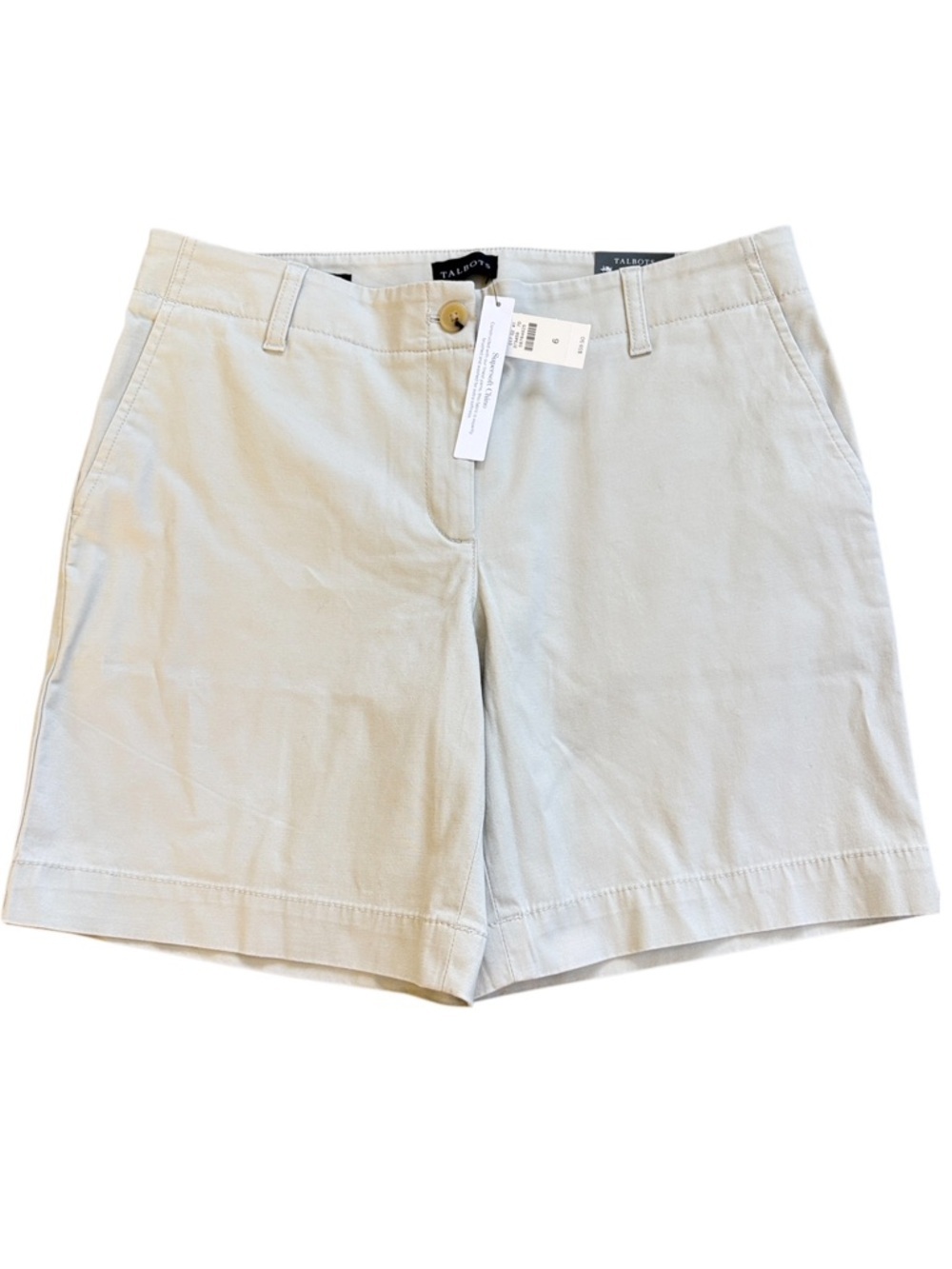 NWT Talbots Relaxed Chino Shorts Beige Size 6 Retail $59.50
